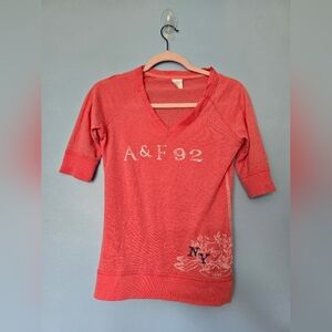 Abercrombie & Fitch V-neck Y2k Top Small Pink